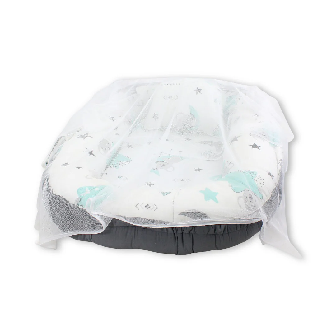 Baby Nest – Dusty Pink with Koala, Crescent , and Stars Print