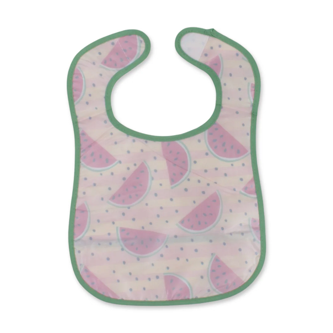 La Frutta PVC Baby Bib with Pocket – Watermelon Print - Image 2