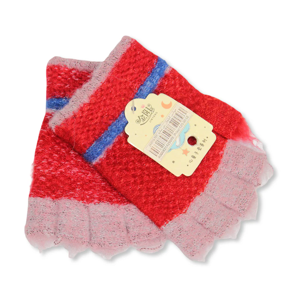 Childrens Half-Finger Gloves – Red