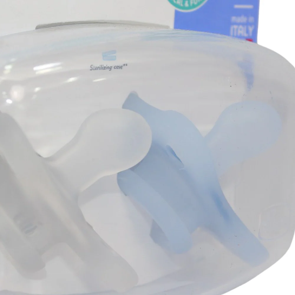 Chicco Physio Forma Mini Soft 100% Silicone Pacifier 0-2m - Blue - Image 3