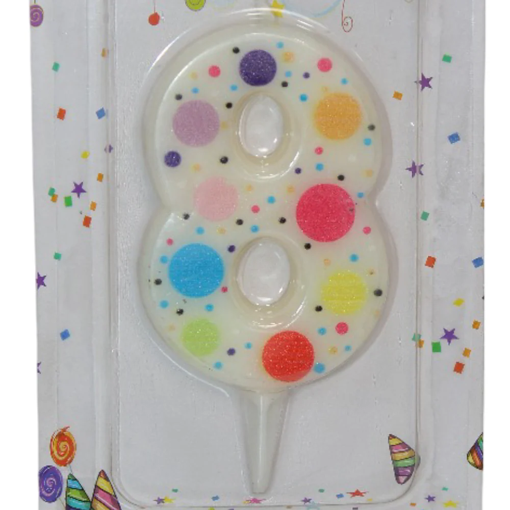 Number 8 Birthday Small Candle - Image 2