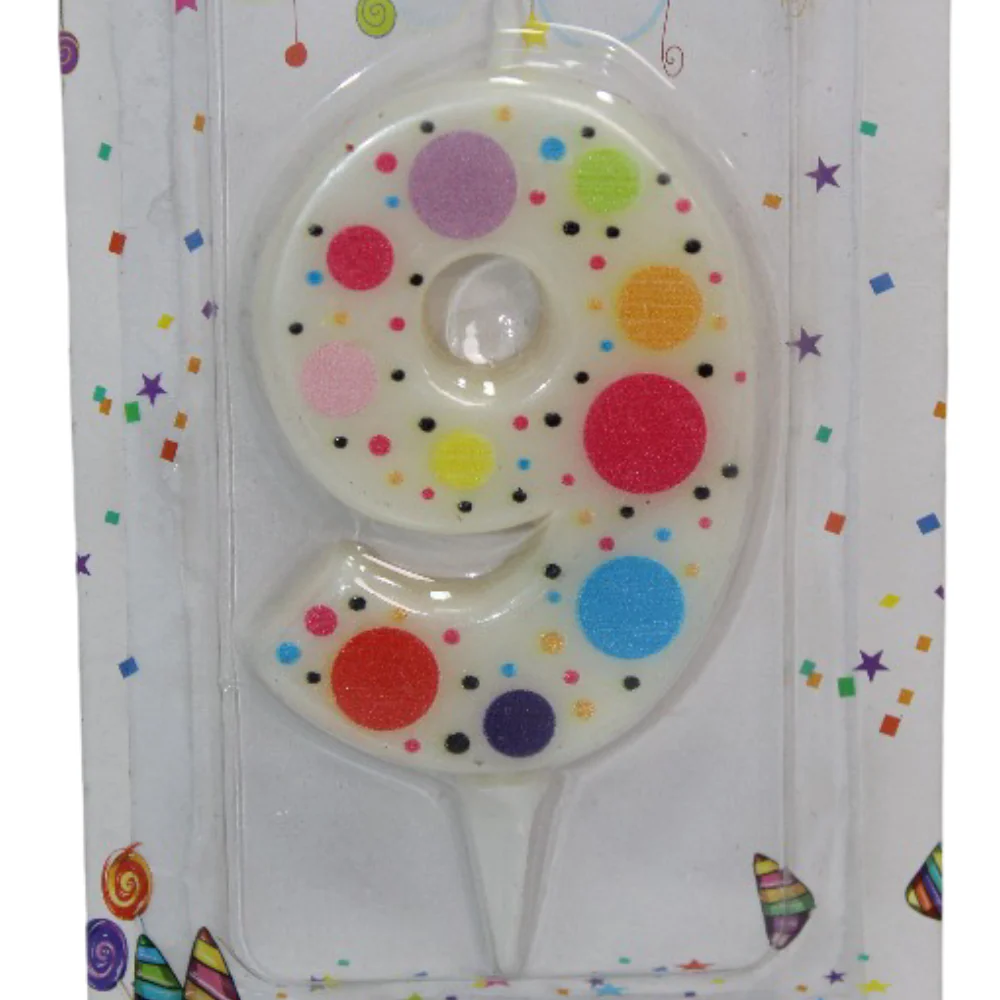 Number 9 Birthday Small Candle - Image 2