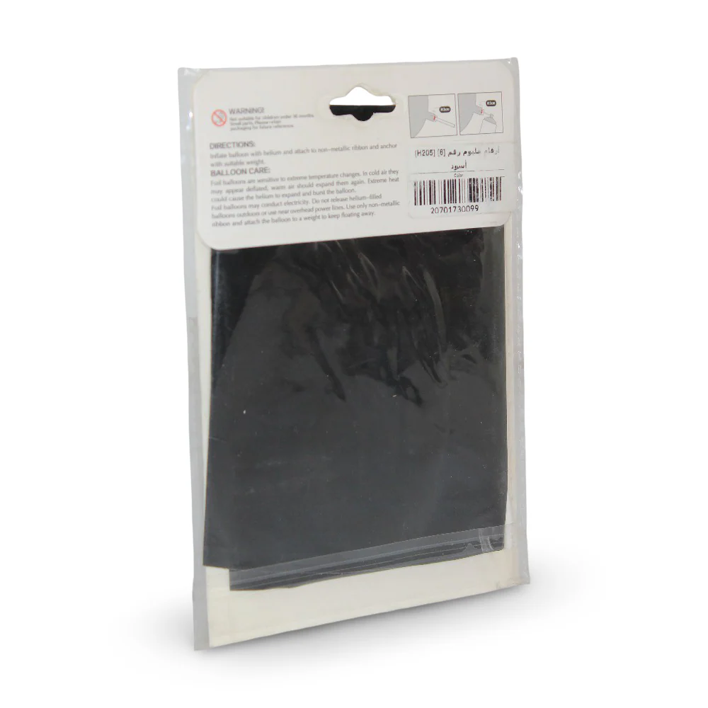 Number 6 Foil Balloon – Black - Image 2