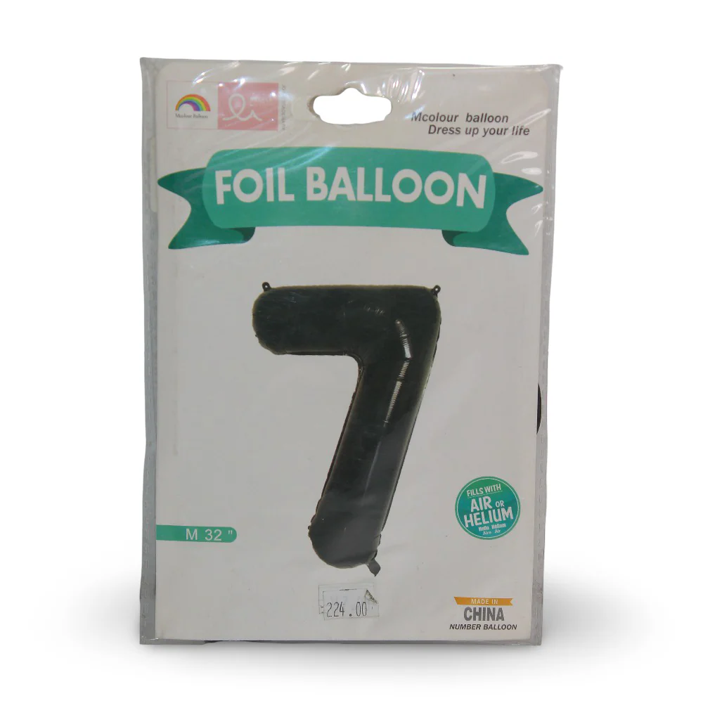 Number 7 Foil Balloon – Black