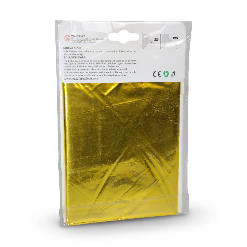 Gold Letter W Helium Balloon - Image 2