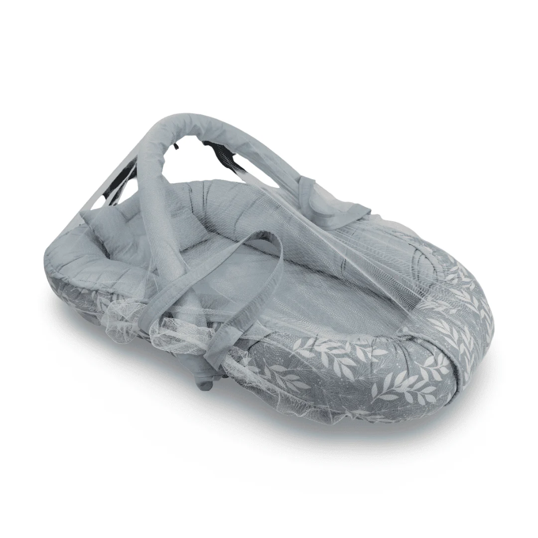 Kiddy Baby Nest – Baby Blue with Floral Pattern