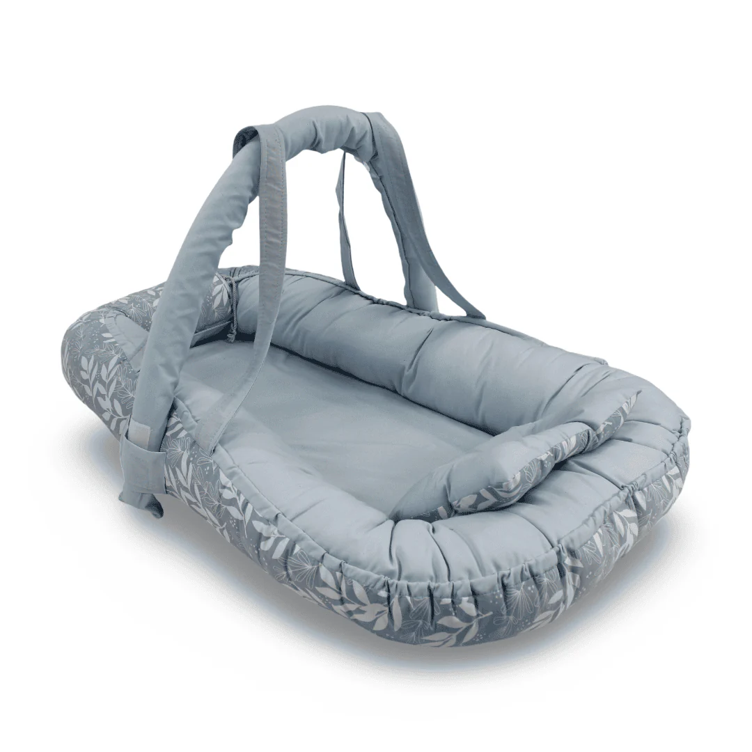 Kiddy Baby Nest – Baby Blue with Floral Pattern - Image 3