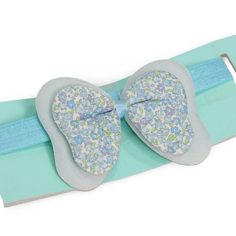 Baby Headband – Baby Blue with Bow Design - Image 2