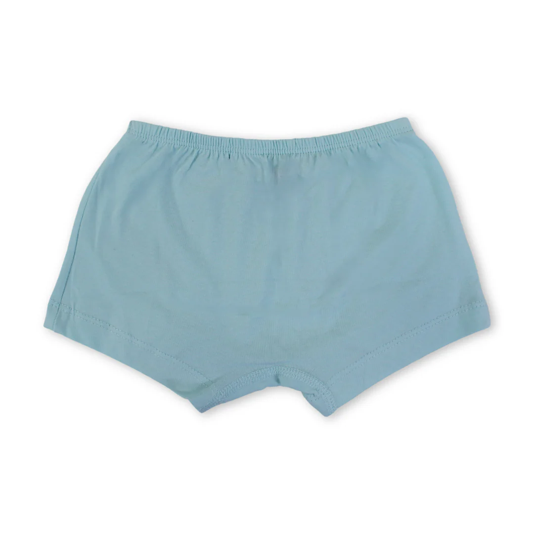Girls Cotton Pantie – Aqua with Space Print - Image 2
