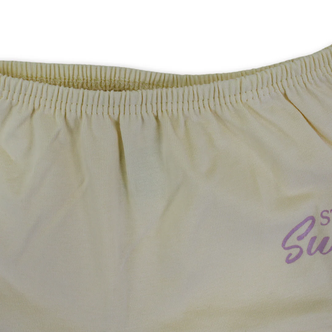 Girls Cotton Pantie – Yellow with "Stay Sweet "Print - Image 3