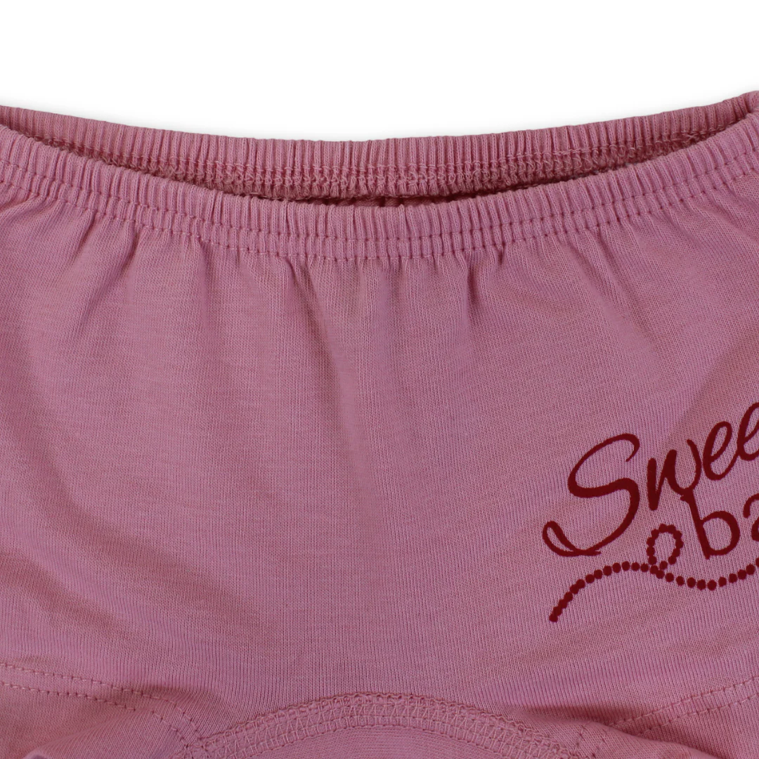 Girls Cotton Pantie – Dusty Pink with "Stay Sweet "Print - Image 3