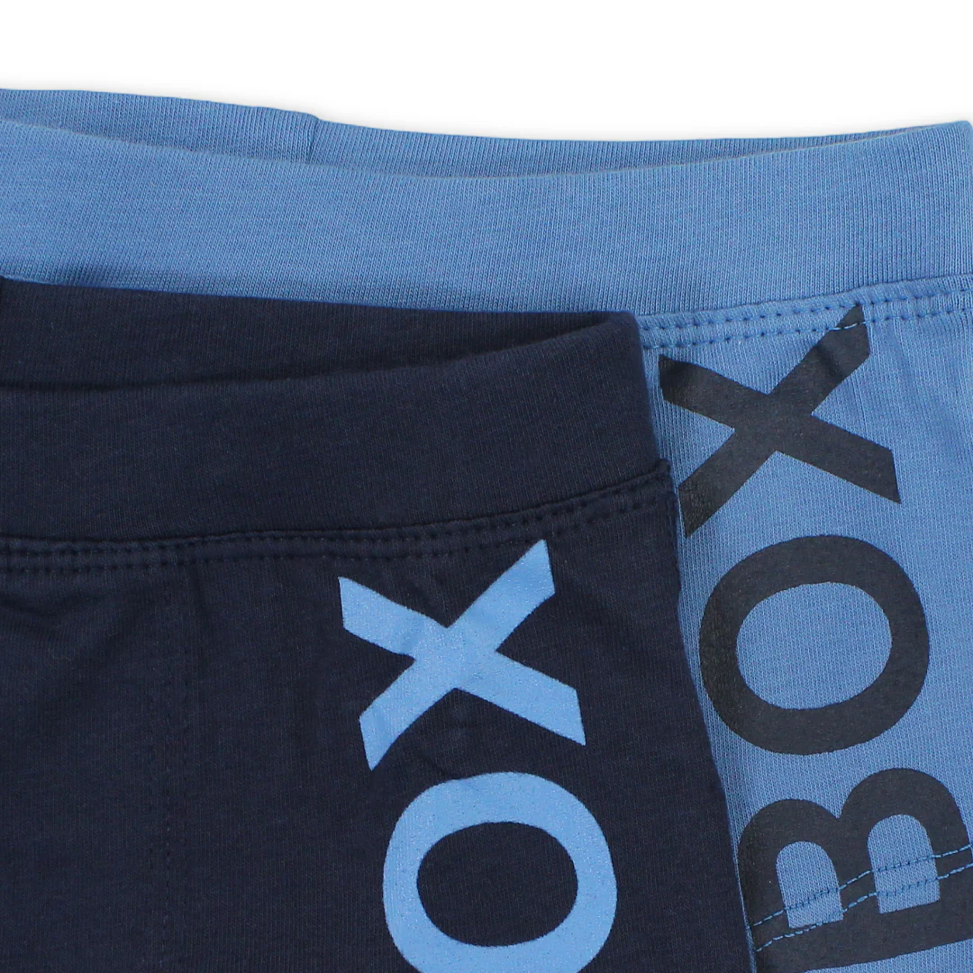 Boys Cotton Boxer Shorts Navy & Petrol – Pack of 2 - Image 3