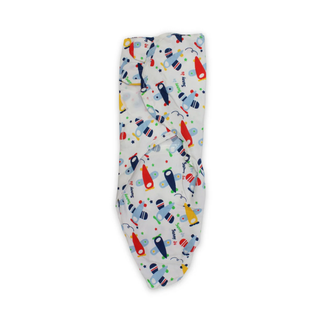 Kolaco Cotton Baby Swaddle Me (Airplanes)
