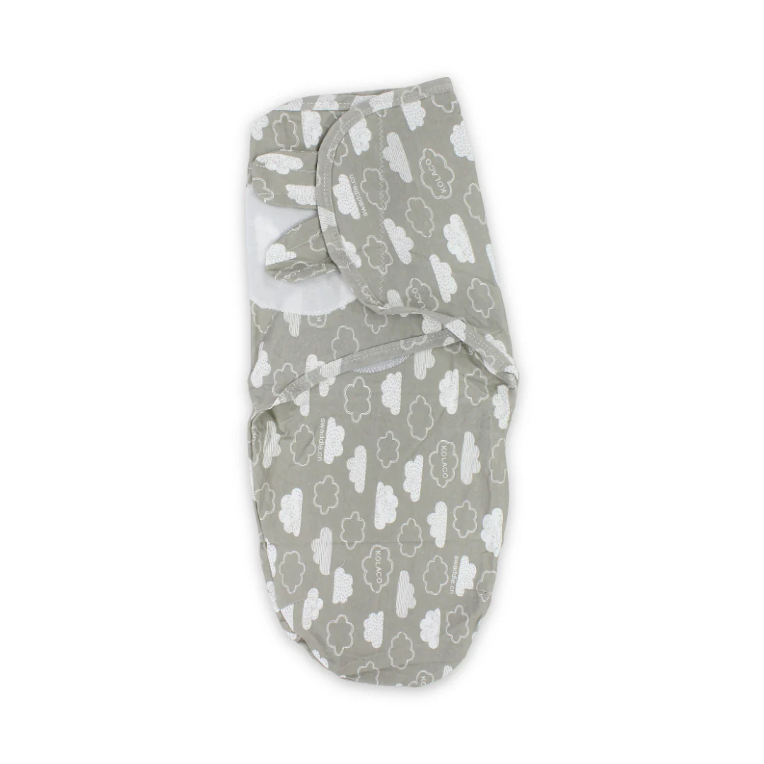 Cotton Baby Swaddle – Grey Cloud Print