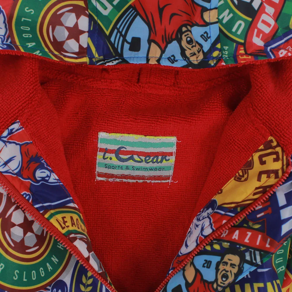 Boys Swim Robe – Football Print - Image 3