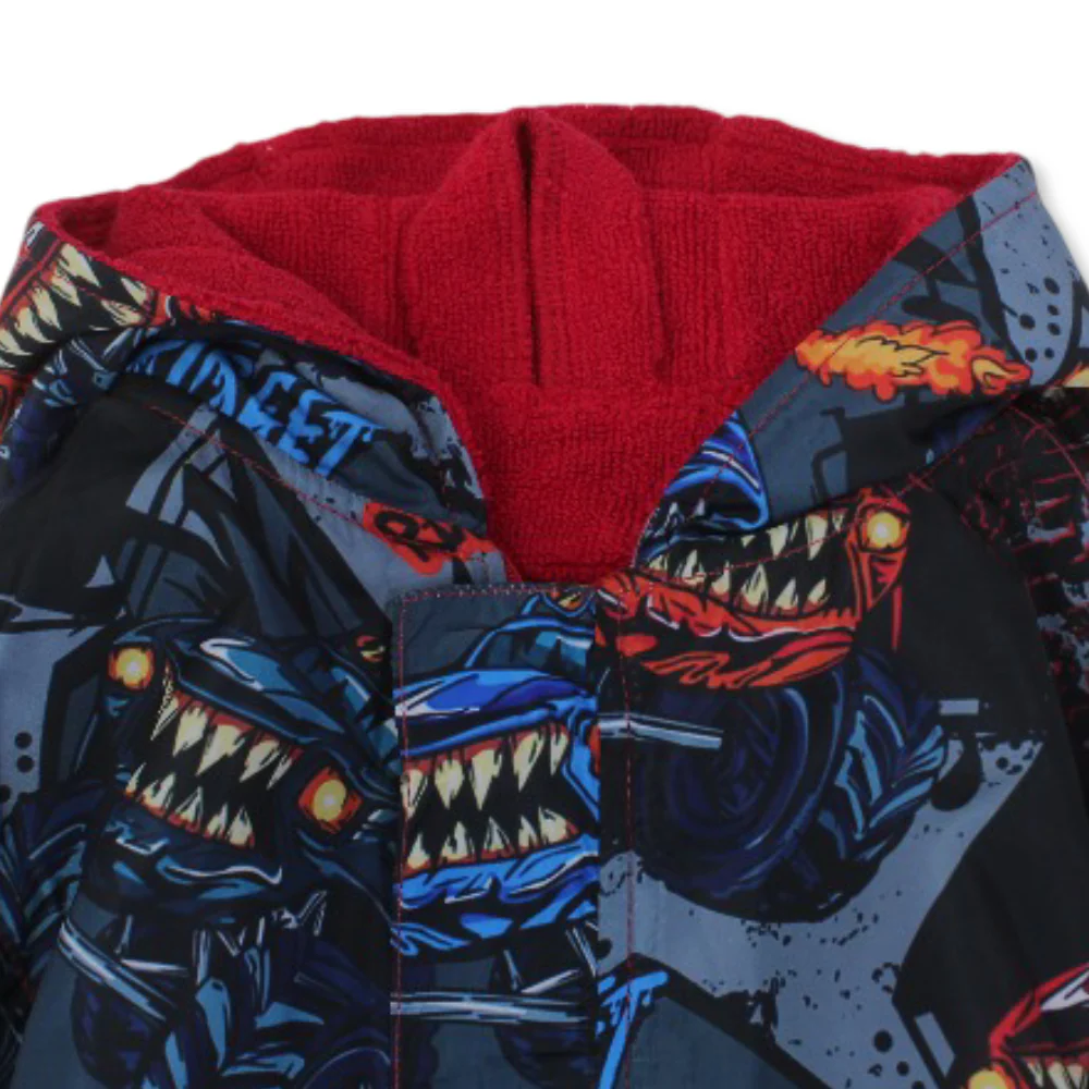 Boys Swim Robe Waterproof – Multicolor with Street Design - Image 3