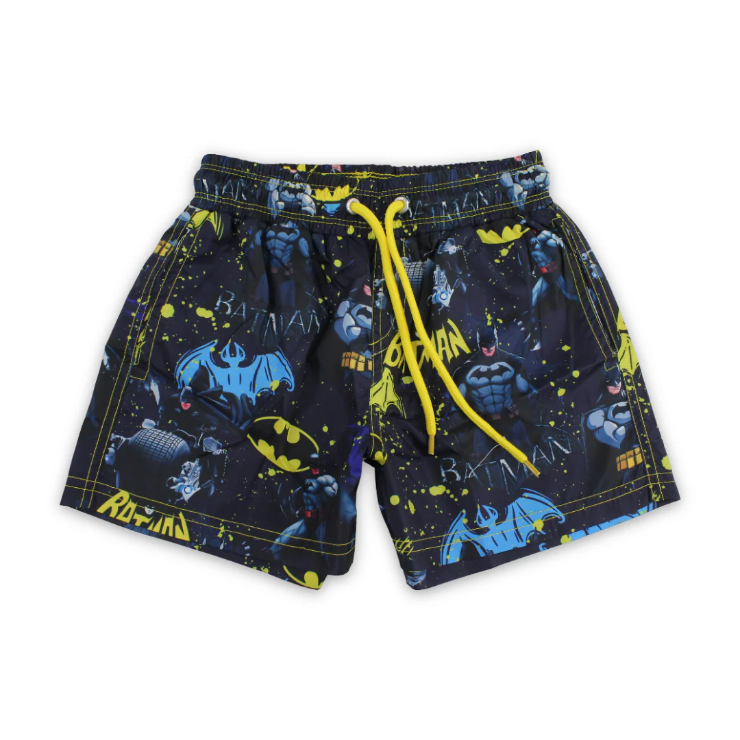 Boys Swim Trunks – Navy with Batman Print