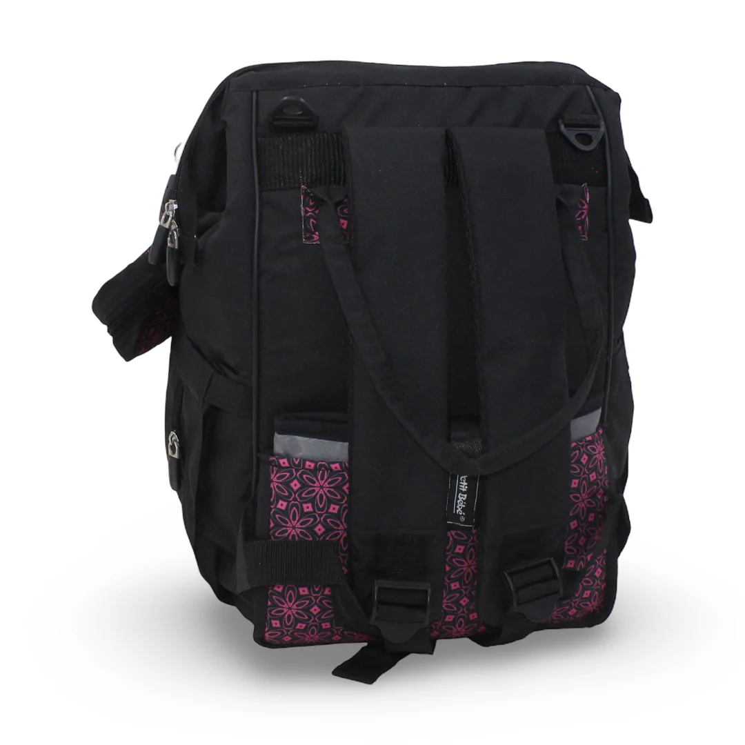 Petit Bebe Vea Baby Diaper Bag – Black & Fuchsia - Image 2