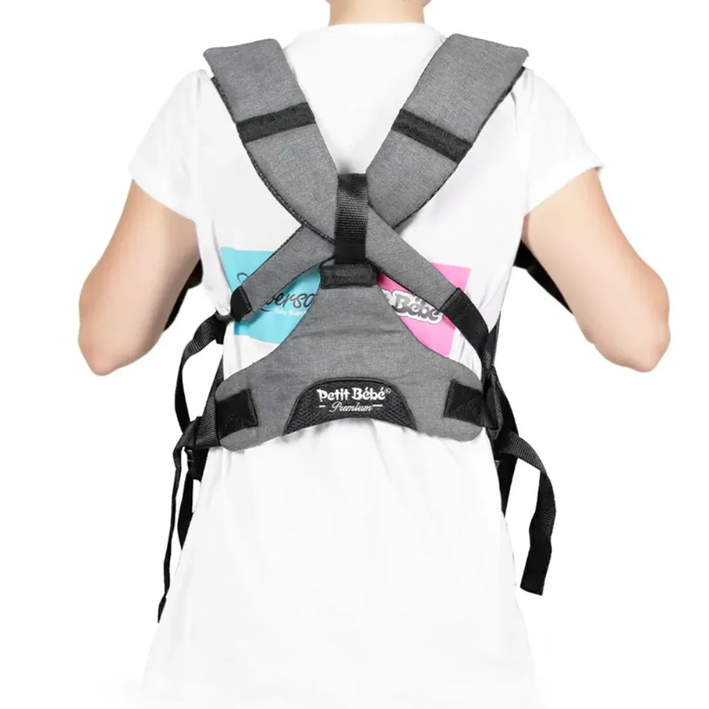 Petit Bebe Baby Carrier Premium Max Linen – Grey - Image 3