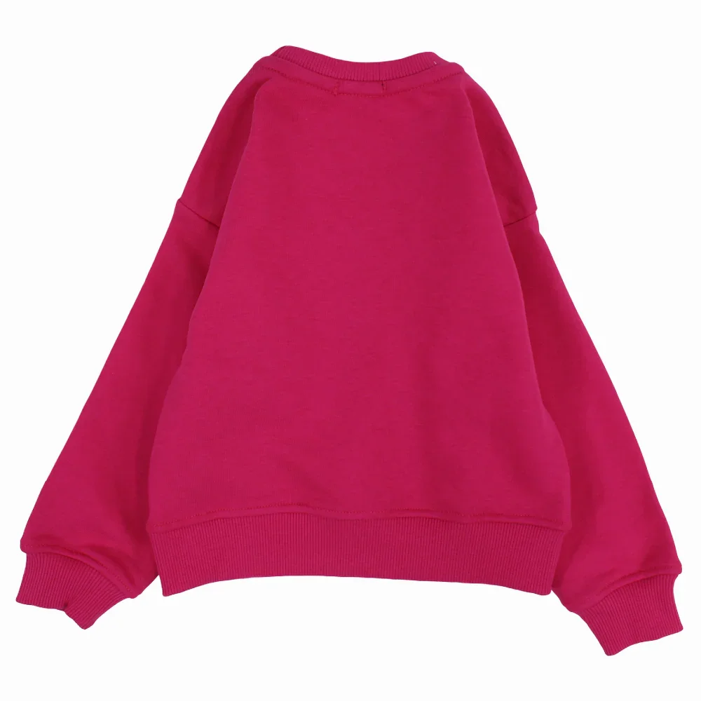 Girls Plain Cotton Sweatshirt – Fuchsia - Image 5