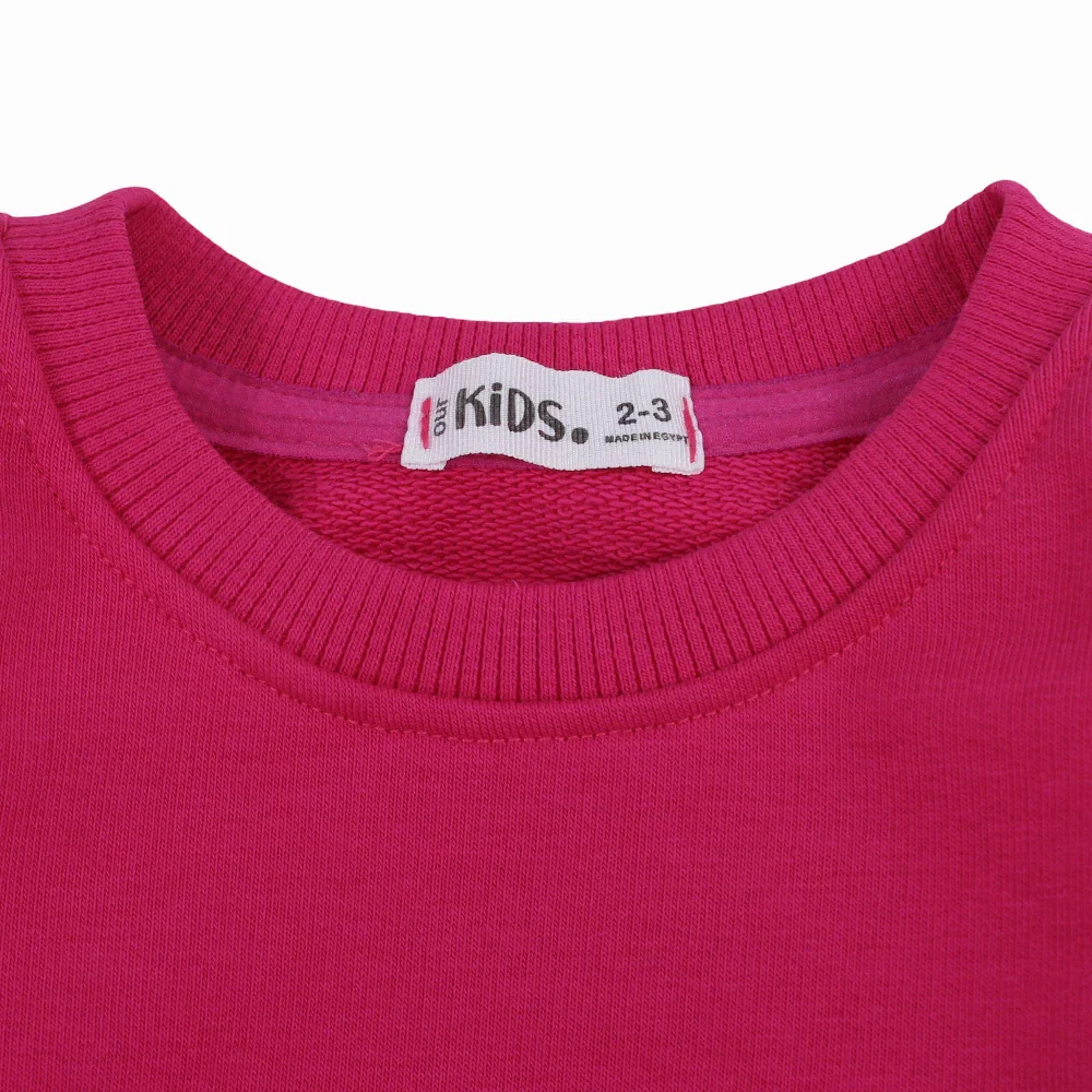 Girls Plain Cotton Sweatshirt – Fuchsia - Image 6