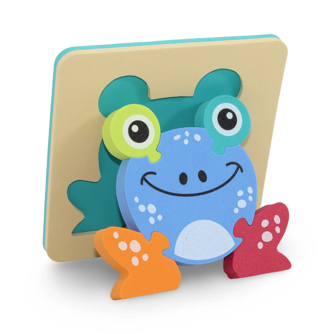 Multicolor Frog 3D Wooden Puzzle