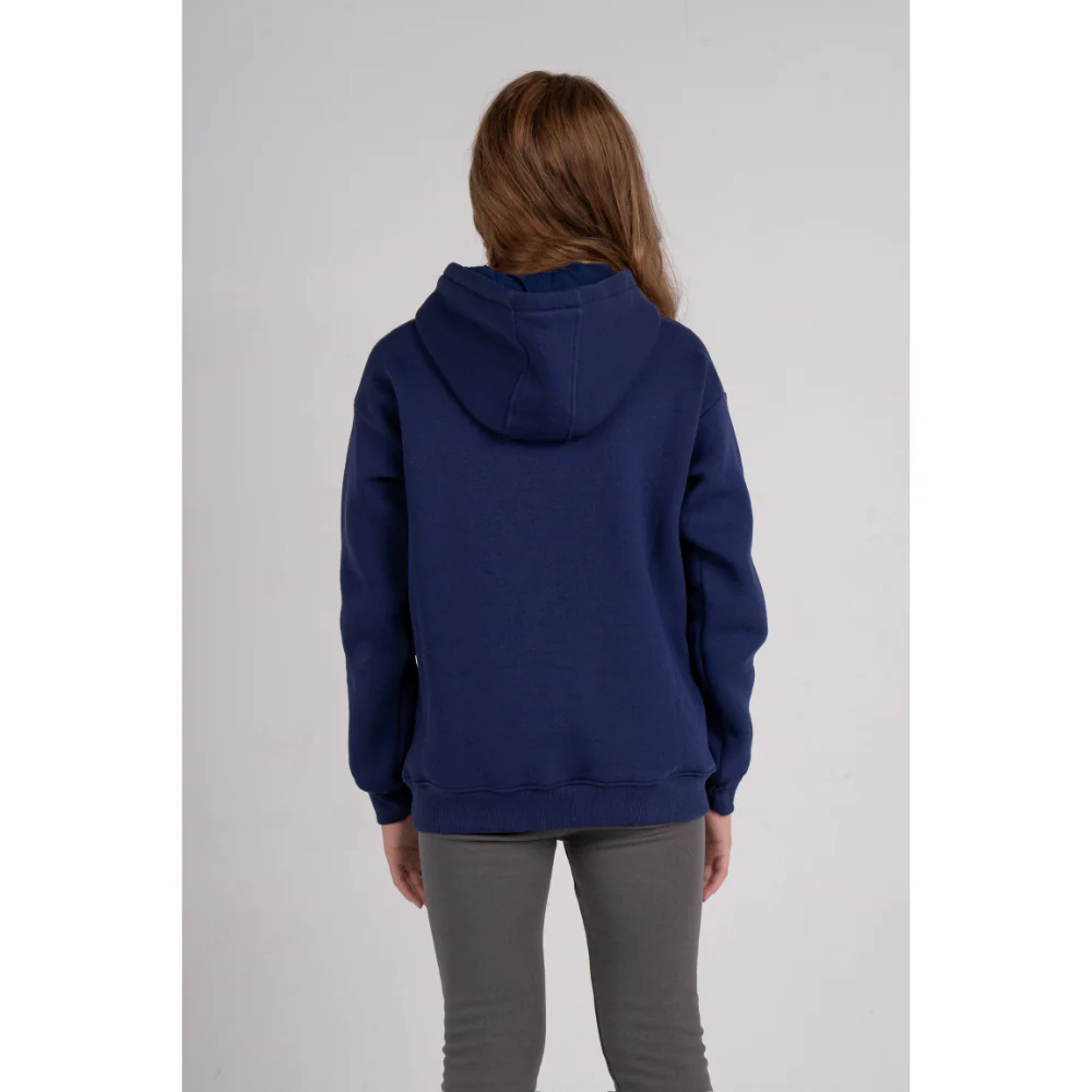 Unisex Long-Sleeved Hoodie – Navy - Image 2