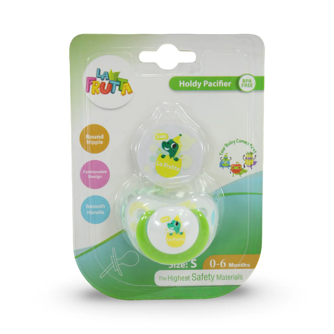 La Frutta Baby Round Pacifier with Chain 0-6m – Green