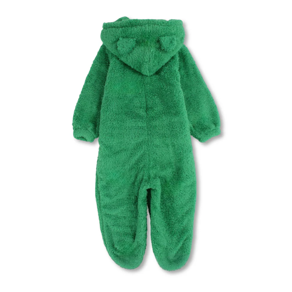 Unisex Fleeced Hooded Onesie Pajama – Green - Image 2