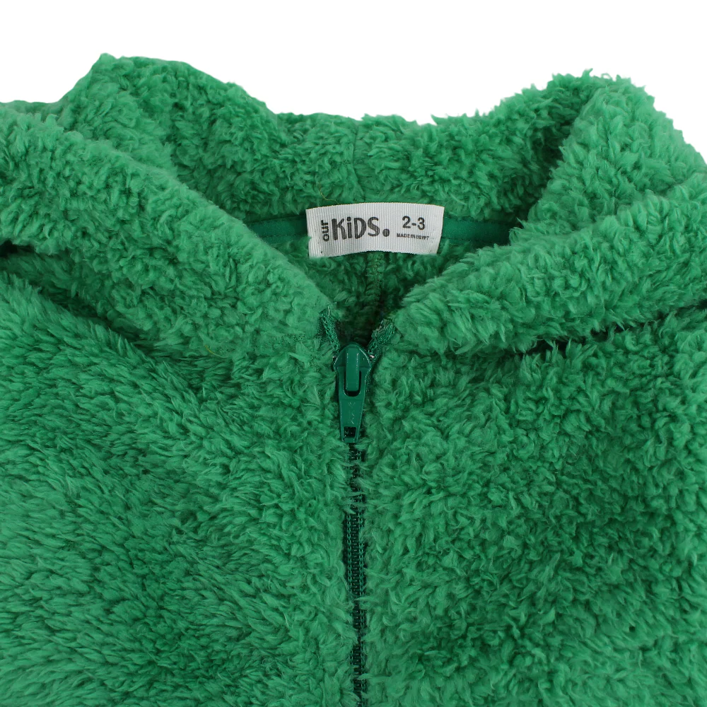 Unisex Fleeced Hooded Onesie Pajama – Green - Image 3