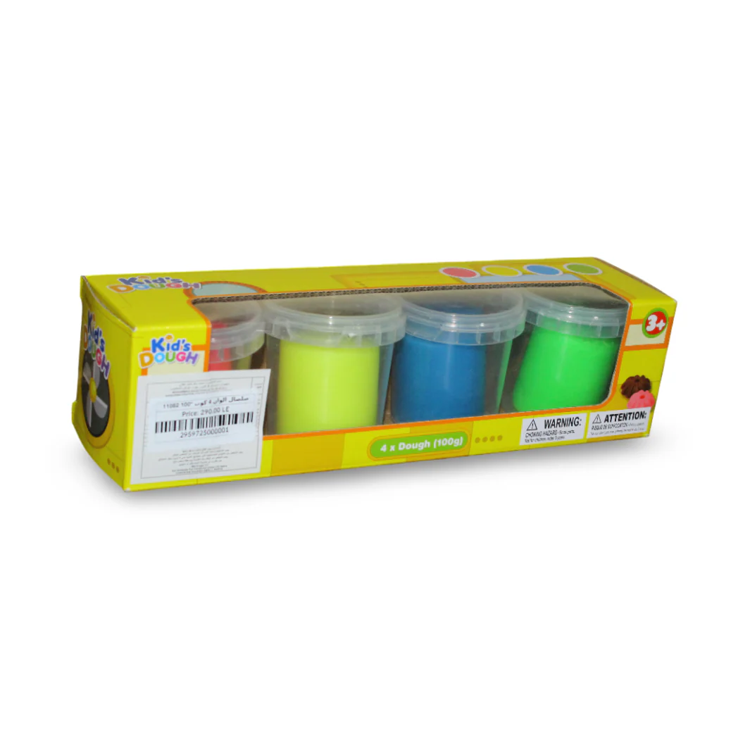 Kids Dough Modeling Set – 4 Cups (100g Each)