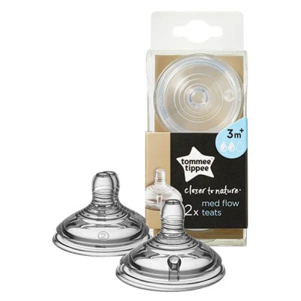 Tommee Tippee Closer to Nature Baby Bottle Teats Medium Flow (3m+)