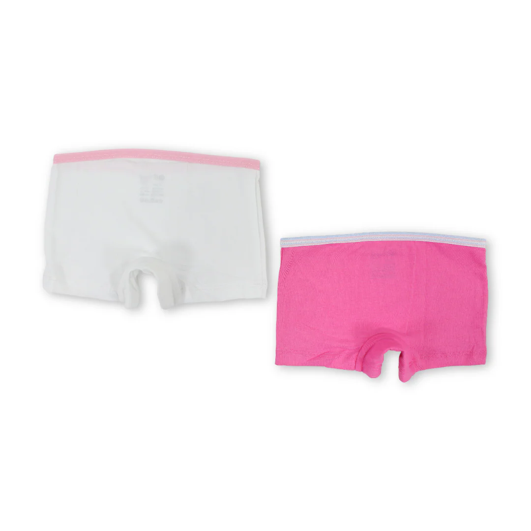 Girls Cotton Under Short Pink & White – Pack Of 2 - Image 2