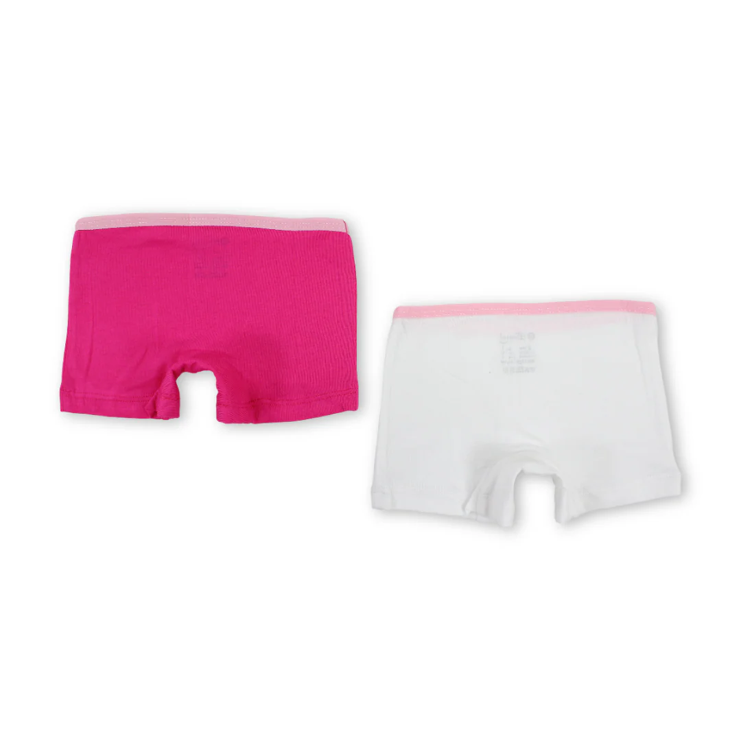 Girls Cotton Under Short Fuchsia & White – Pack Of 2 - Image 2