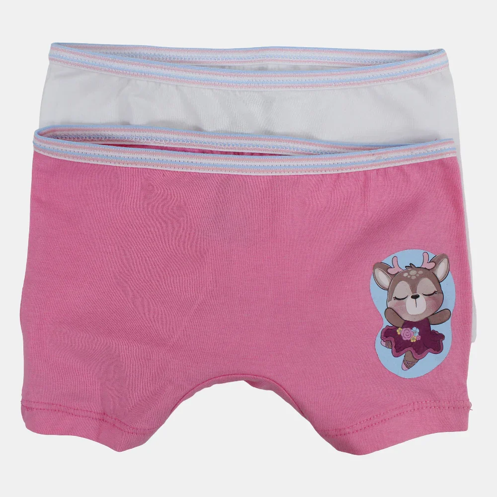 Pack of 2 - Girls Cotton Under Shorts - Image 3