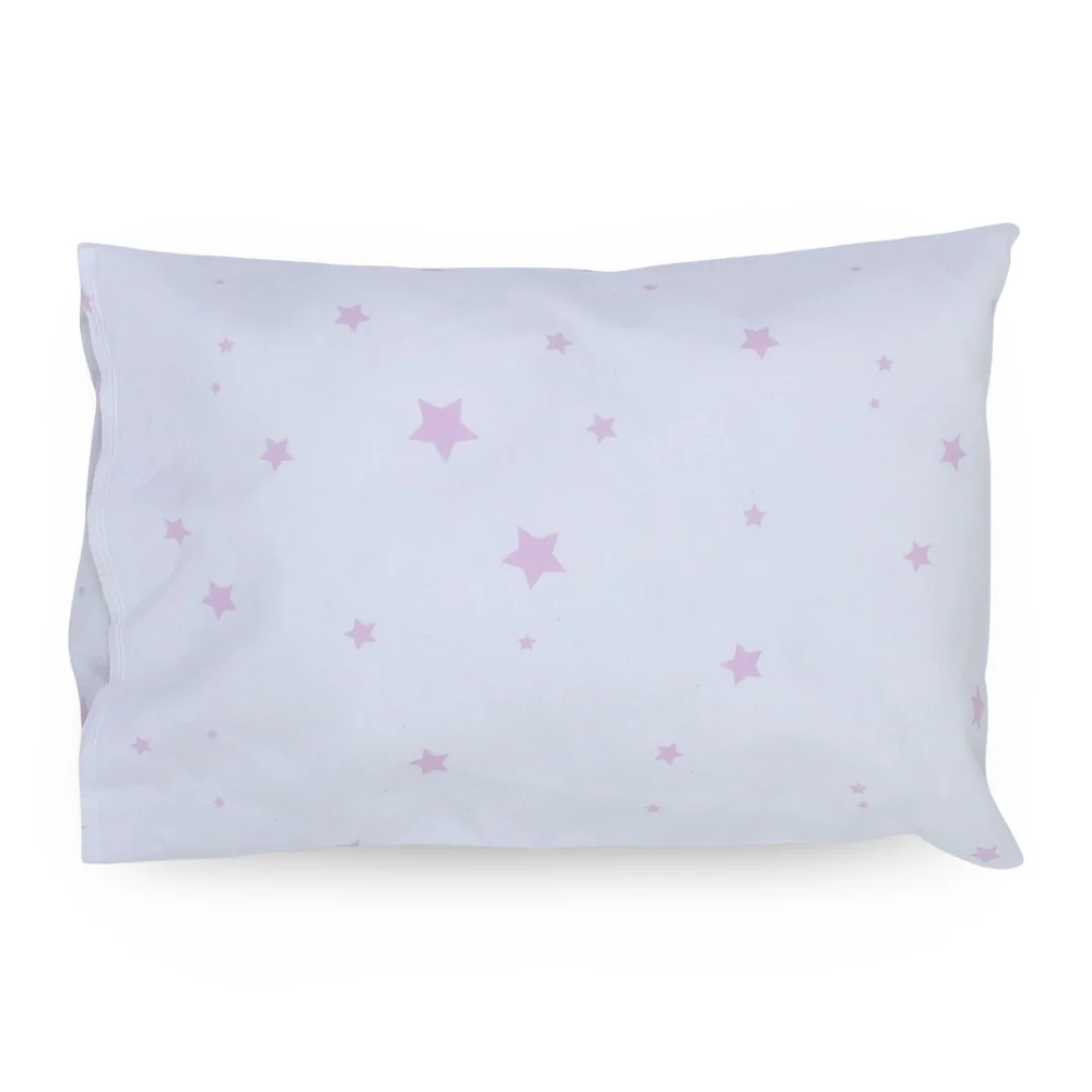 Cotton Baby Pillow with Pillowcase – White with Stars Print - Image 2