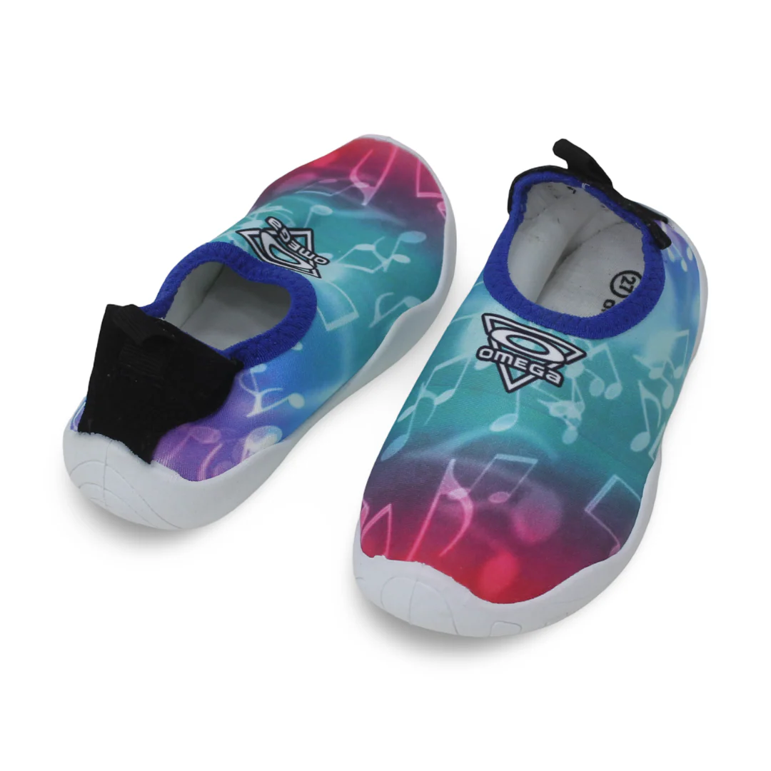 Unisex Kids Rubber Water Shoes – Musical Notes Gradient Print - Image 2