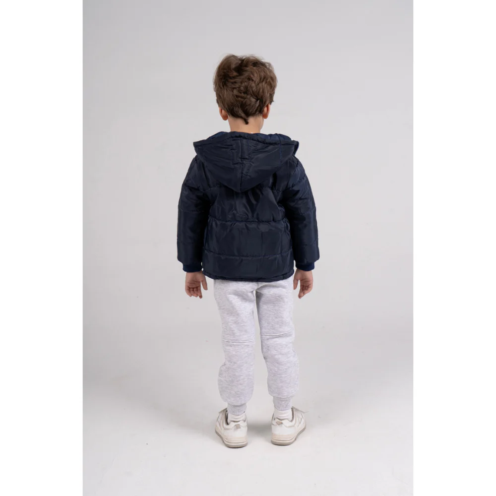 Unisex Waterproof Hooded Jacket – Navy - Image 3