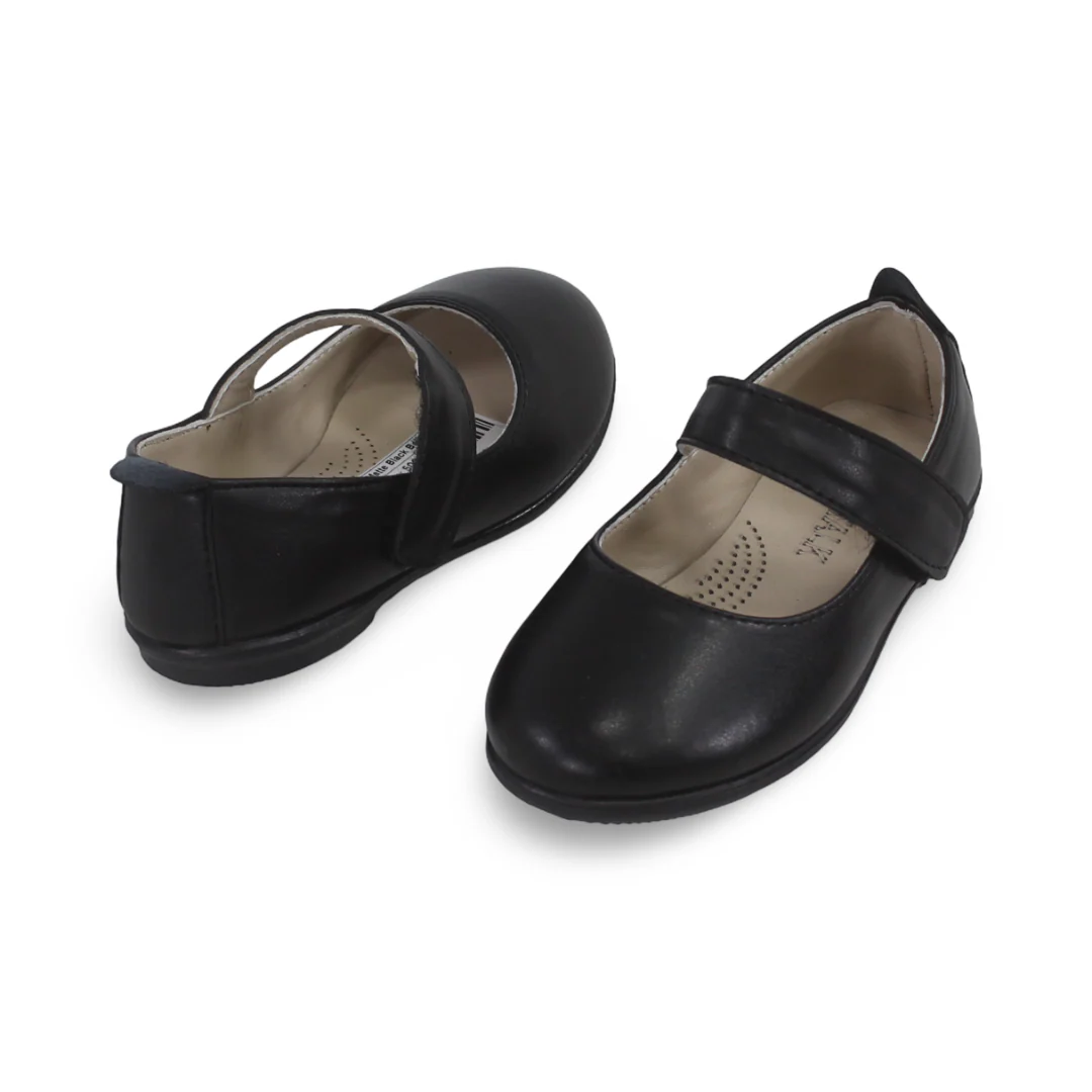 Baby Girls Leather Ballerina – Matte Black - Image 2