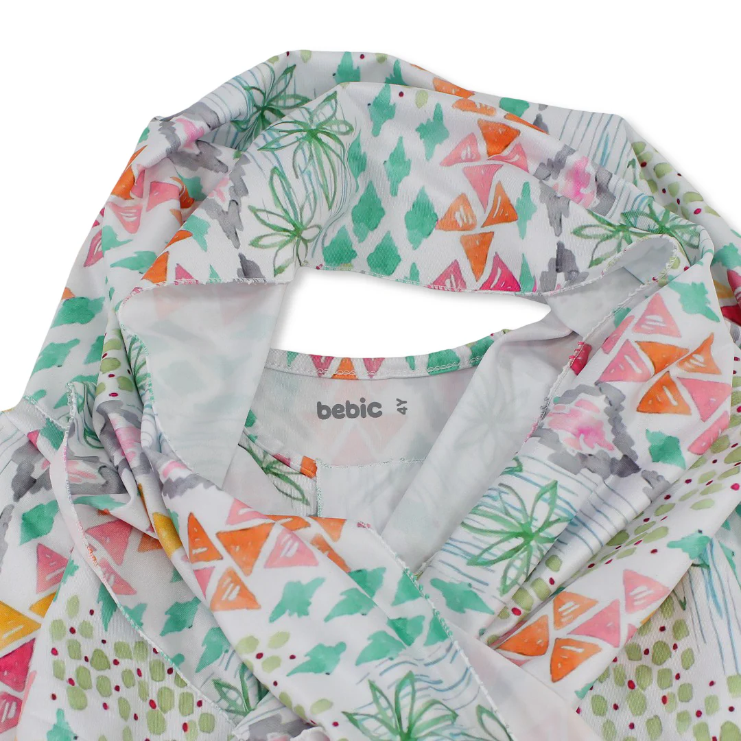 Girls Cotton Patterned Isdal – Off-White - Image 3