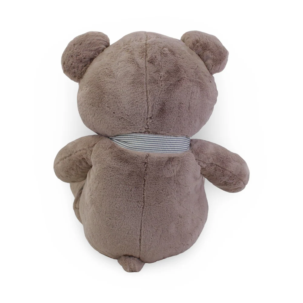 Large Plush Teddy Bear with Ribbon – Café Brown - Image 2