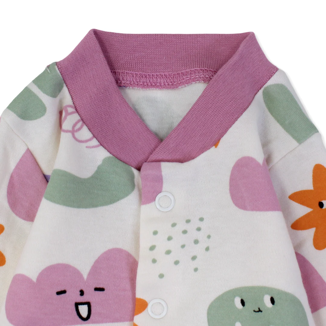 Baby Cotton Footless Onesie – Animals Print - Image 6