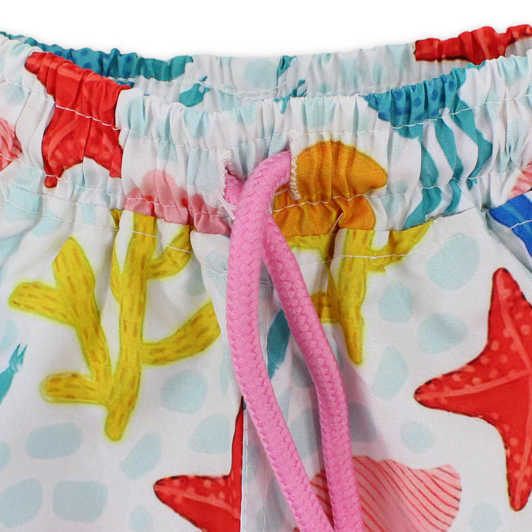 Baby Boys Swim Trunks – Multicolor with Marine Creatures Print - Image 3