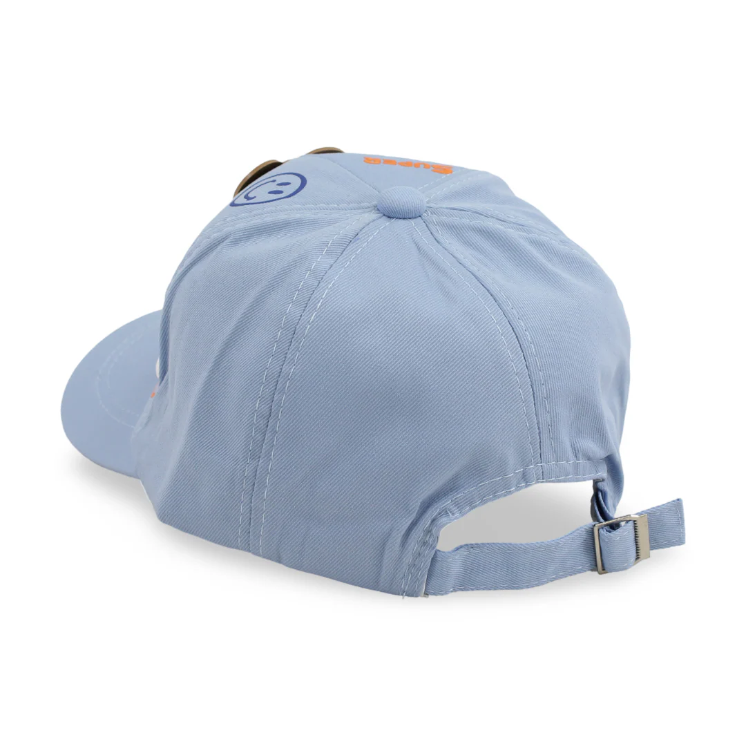 Boys Cotton Cap – Baby Blue with "Super Dino" Design - Image 3