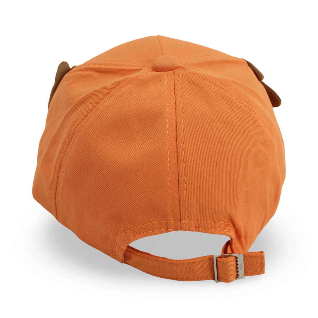 Boys Cotton Cap – Orange with Dino Embroidery - Image 2