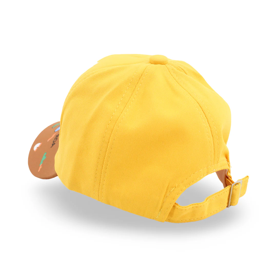 Boys Cotton Cap – Yellow with "Racer Dino" Design - Image 2
