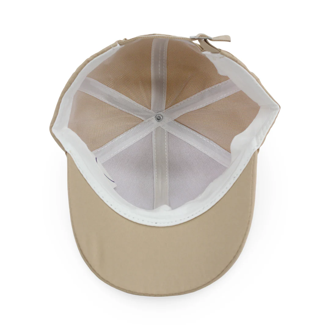 Girls Cotton Cap – Beige with Rabbit and Carrots Design - Image 3
