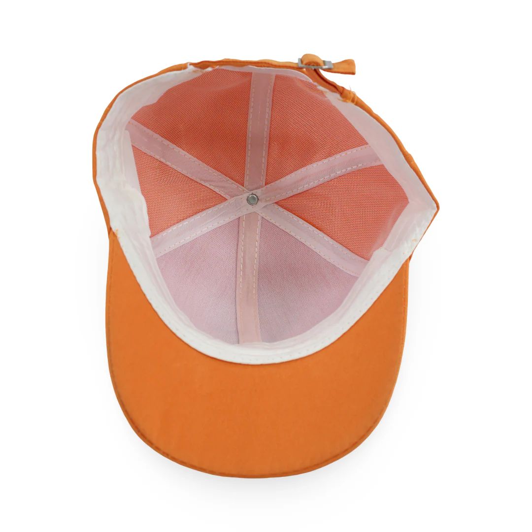 Unisex Cotton Cap – Orange with "Happy Bear" Design - Image 3