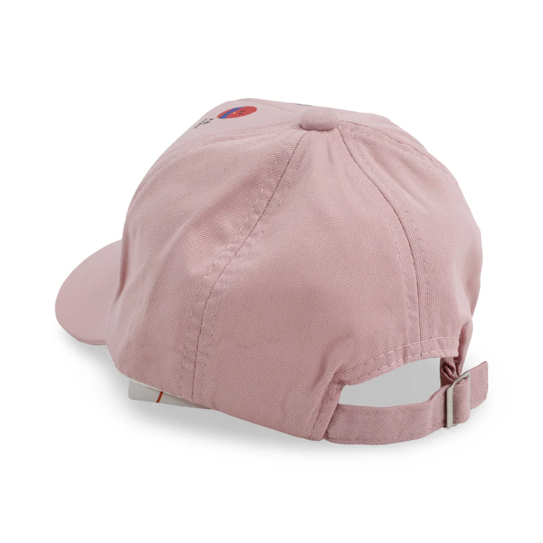 Girls Cotton Cap – Dusty Pink with Planets Design - Image 2