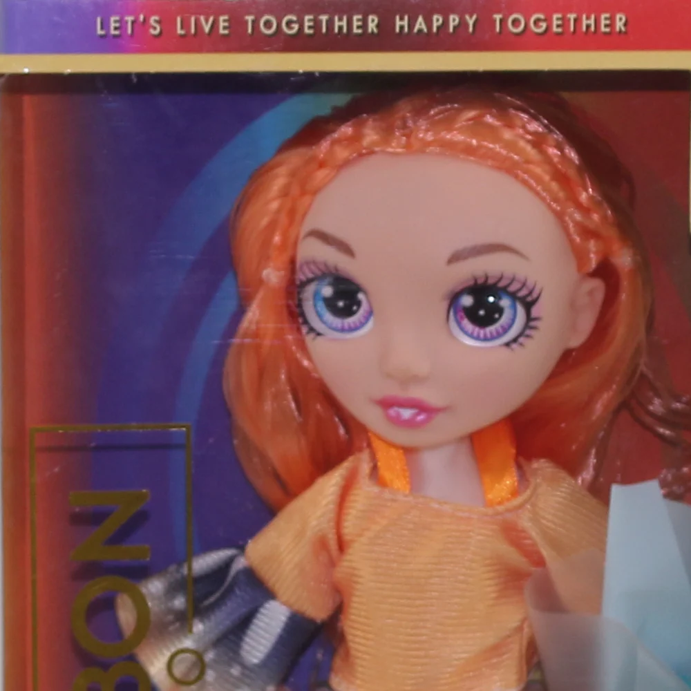 Rainbow Fashion Girl Doll – Orange Hair with Outfit & Bouquet - Image 3